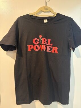 Girl Power Short Sleeve Tee - Black with Red Graphic